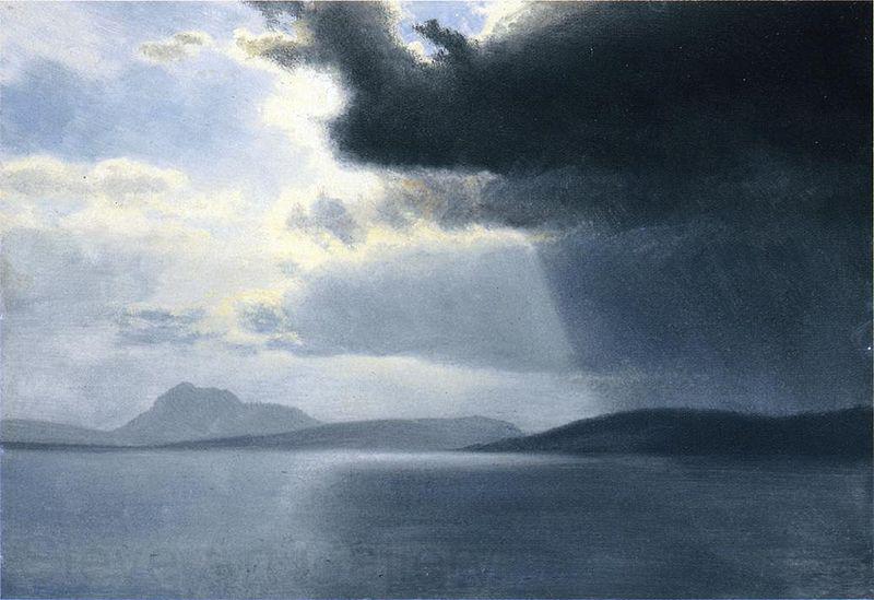 Albert Bierstadt Approaching Thunderstorm on the Hudson River Norge oil painting art
